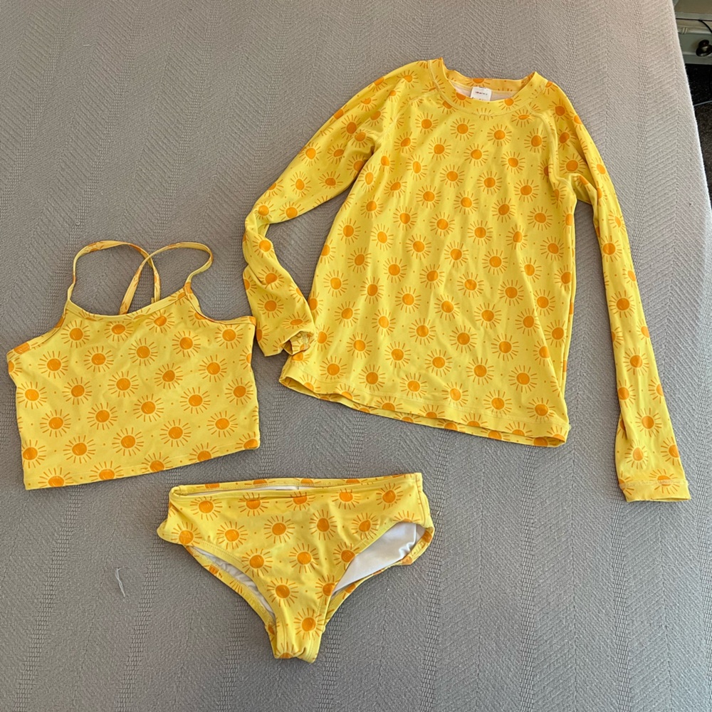 Hanna Andersson Sunshine Yellow Girls Swim Set